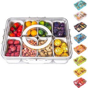 Clear Snack Container Divided Serving Tray Portable Party Charcuterie Box